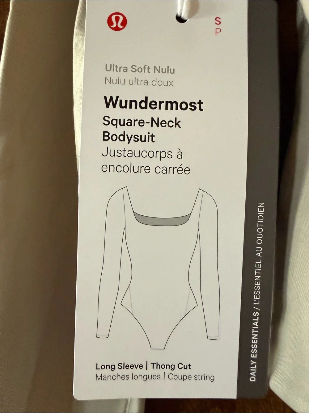 lululemon athletica Wundermost Square-Neck Long Sleeve Bodysuit — light beige